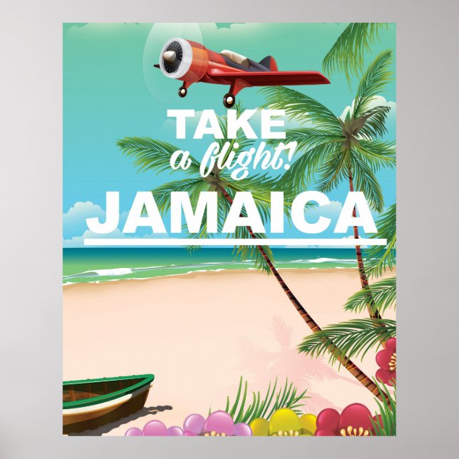 Póster ¡Toma un vuelo! Poster de vacaciones de Jamaica Re (Frente)