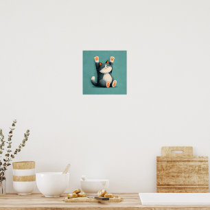 Póster Tomador de siestas profesional Gato divertido durm