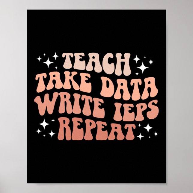 Póster Tomar datos escribir Ieps profesor Sped educación  (Frente)