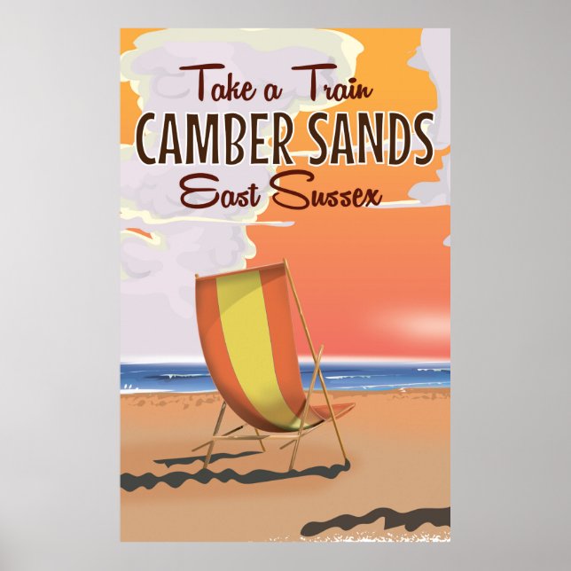 Póster Tomar el tren a Afiche de Viaje de Camber Sands (Frente)