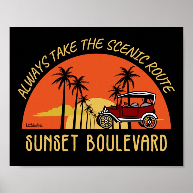 PÓSTER TOMAR SIEMPRE EL BOULEVARD DE SUNSET DE LA RUTA ES (Frente)