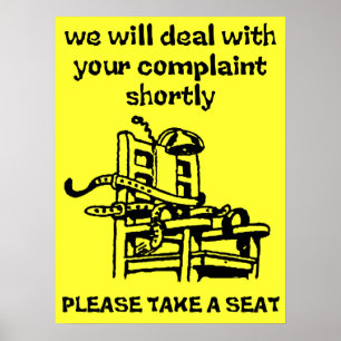 Póster Tomar un asiento cartel divertido humor