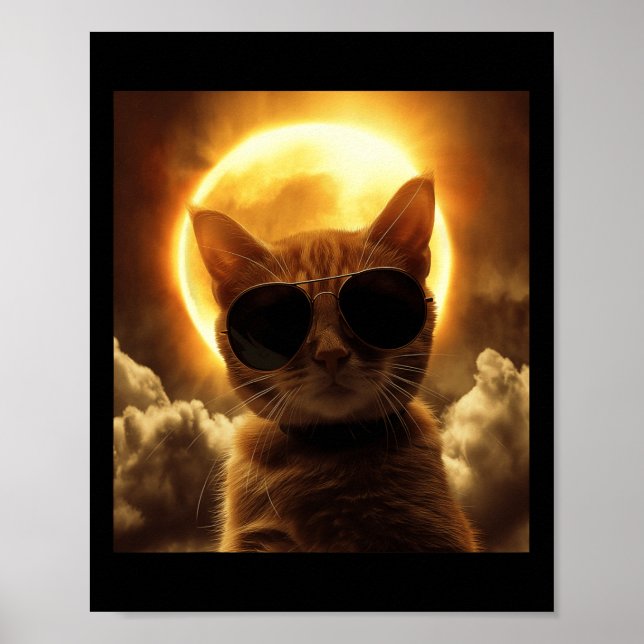 Póster Tomar Un Selfie Con Eclipse Solar Usando Sombrilla (Frente)
