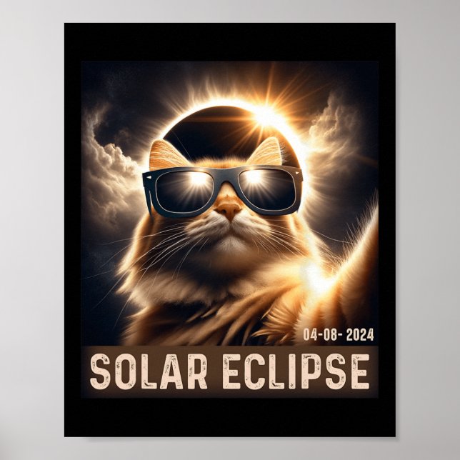 Póster Tomar Un Selfie Con El Eclipse Solar 2024 Usando G (Frente)