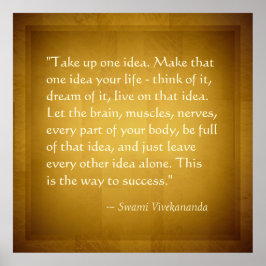 Póster Tomar una idea Swami Vivekananda exitosa cita