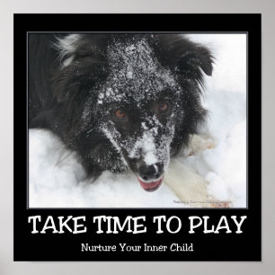Póster Tómate el tiempo para jugar Border Collie Inspirad