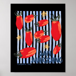 Póster Tomate Vintage Chica del Mercado Italiano de Tomat