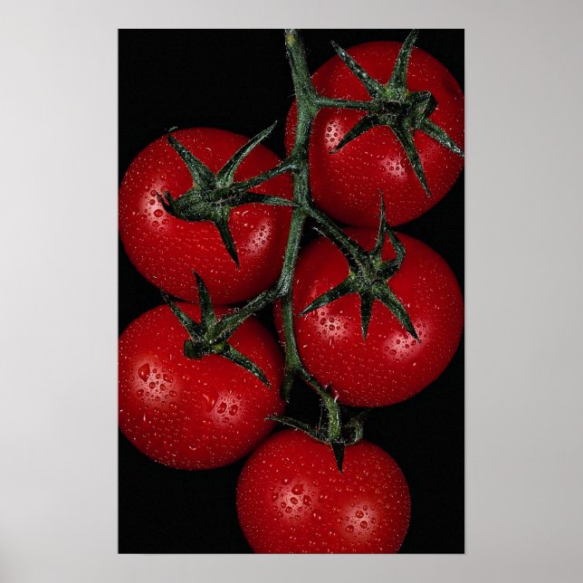 Póster Tomates rojos frescos y jugosos (Frente)