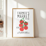 Póster Tomatos Farmer's Market Cute Wall Art<br><div class="desc">Cute Tomato Vine Wall Art --- Thank you so much for stopping by my store! Enjoy a curated collection of wall art from trend setting artists from around the world. I am an artist and illustrator but this shop is dedicated to the works of other artists from whom I've licensed...</div>