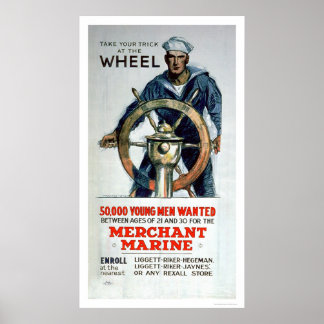 Póster Tome la rueda - Marina mercante (US02058)