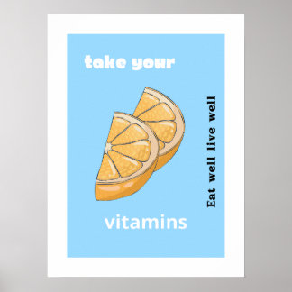 Póster Tome sus vitaminas