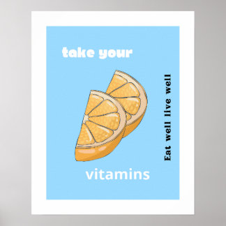 Póster Tome sus vitaminas