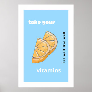 Póster Tome sus vitaminas
