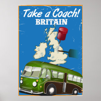Póster Tome un entrenador poster de viajes de Gran Bretañ