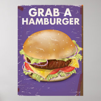 Póster Tome un Poster de alimentos de la Vintage de Hambu