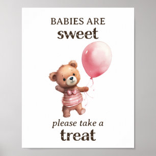 Póster Tome un tratamiento Chica de Teddy Bear Baby Showe