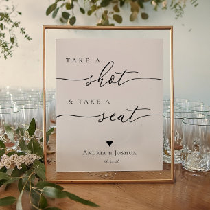 Póster Tome una inyección y tome un Rótulo del Boda del a