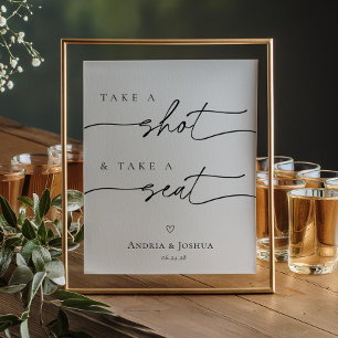 Póster Tome una inyección y tome un Rótulo del Boda del a