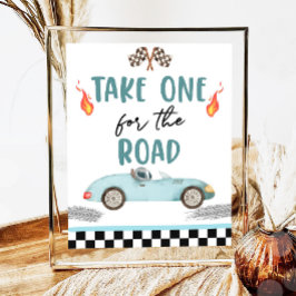 Póster Tome uno para el auto de la carrera de carreteras