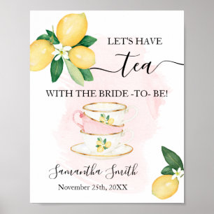 Póster Tomemos Té con la Novia Lemons Rosa Despedida de S