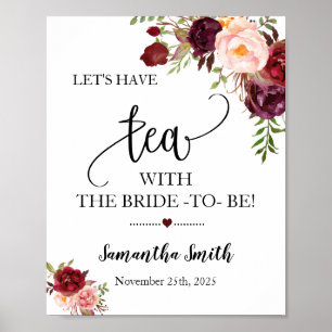 Póster Tomemos té con la novia marsala boda