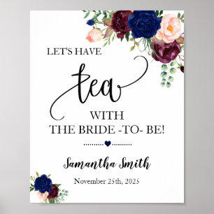 Póster Tomemos té con la novia para una boda boho de la m