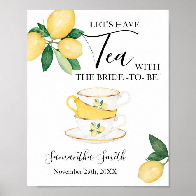Póster Tomemos té con la novia que será Limones Letrero d (Frente)