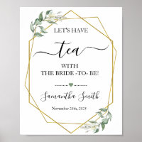 Tomemos té con la novia verde dorado boda