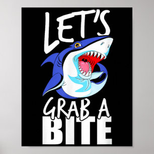 Póster Tomemos Un Humor Gráfico De Tiburones Mordidos Sar