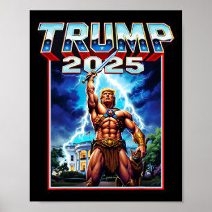 Póster Tomen a Estados Unidos como superhéroe al retro pr