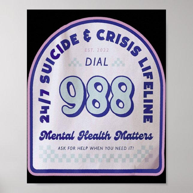 Póster Tomorrow 988 Needs You National Suicide Prevention (Frente)