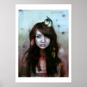 Póster tonalidades del azul de la naturaleza de la hija