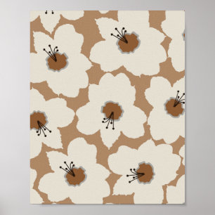 Póster Tones terrestres retro floral