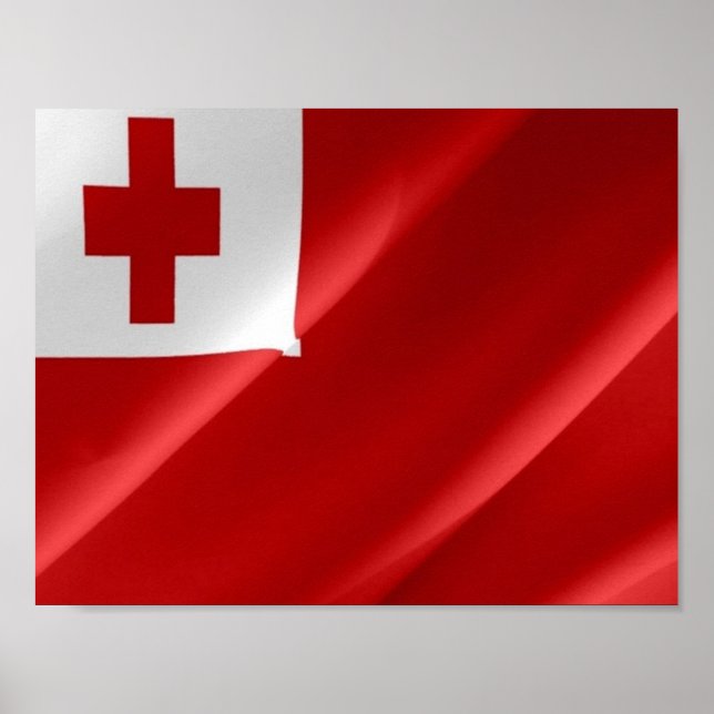 Póster Tonga - Bandera onduladora - (Frente)