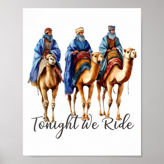 Póster Tonight We Ride Christmas, 3 Wise Men Funny Christ (Frente)