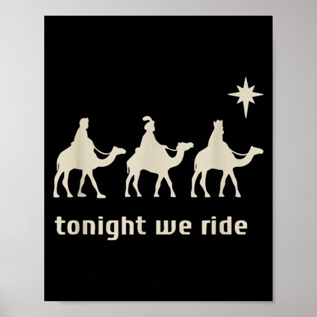 Póster Tonight We Ride Three Wise Men Christmas Christian (Frente)