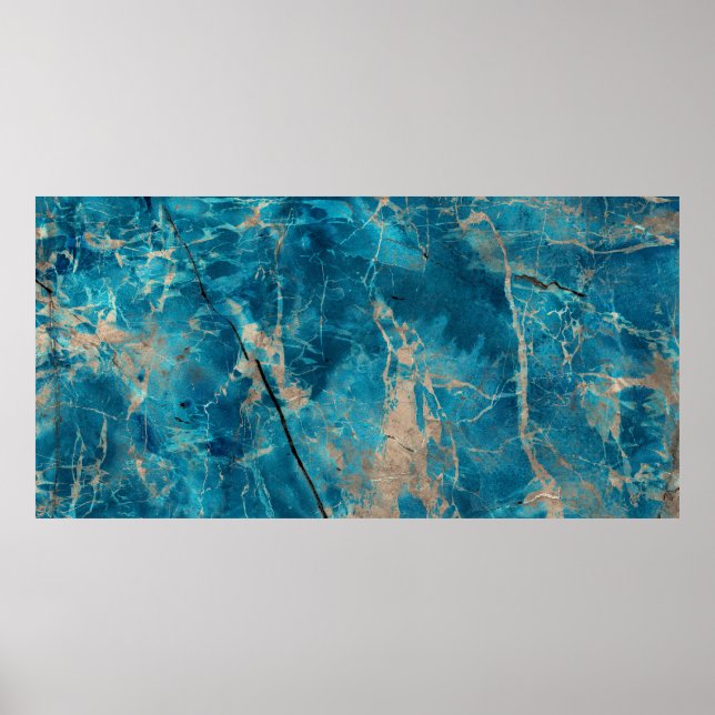 Póster Tono de Aqua en mármol de ónice (Frente)
