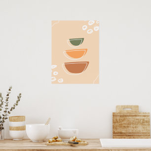 Póster Tono de la Tierra apilado Poster Minimalista de la
