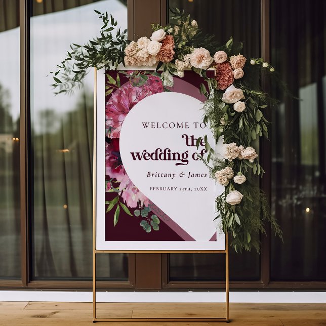 Póster Tono retro jewel Boda romántico corazón bienvenida (Subido por el creador)