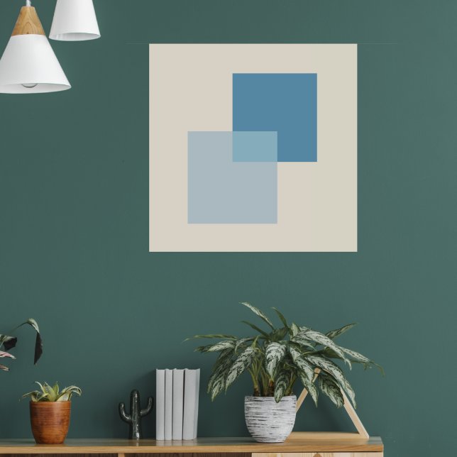 Póster Tonos abstractos modernos de diseño azul y Minimal (Salón 1)