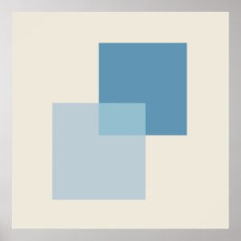 Póster Tonos abstractos modernos de diseño azul y Minimal