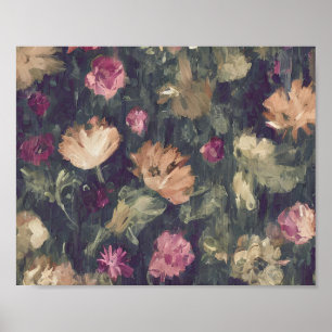 Póster Tonos apagados floral vintage 