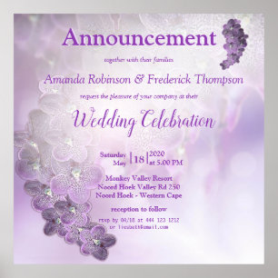 Póster Tonos de Orquídeas Purpura Violeta