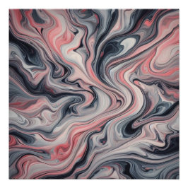 Póster Tonos Giratorios de Rosa, Gris y Blanco