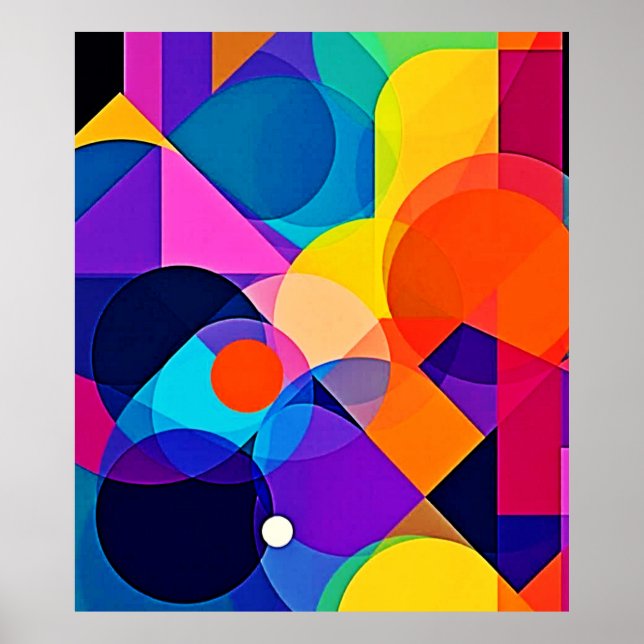 Póster Tonos superpuestos: Fusión abstracta (Frente)