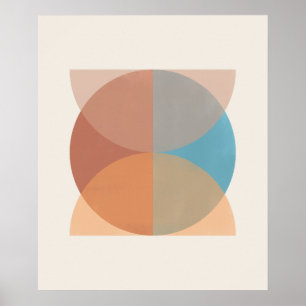 Póster Tonos terrosos abstractos geométricos modernos en