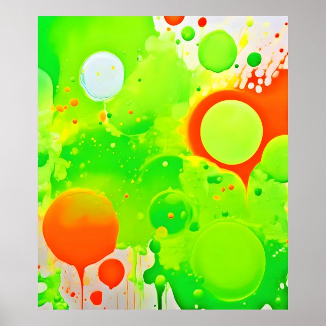Póster Tonos verdes y naranjas (Frente)