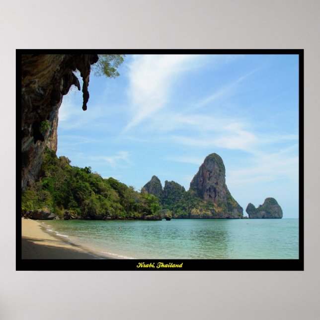 Póster Tonsai Beach-Railay Beach Krabi Thailand Print (Frente)