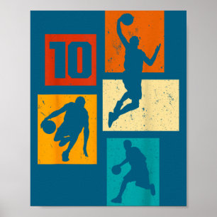 Póster Tonto 10 Baloncesto 10º Baloncesto Años Jugando