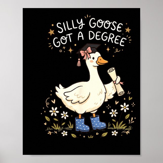 Póster Tonto de ganso obtuvo un título divertido graduaci (Frente)